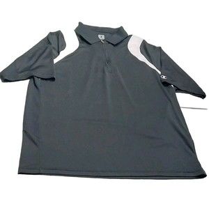 VTG Champion Double Dry Large Black White Shortsleeve Golf Polo Shirt Vented